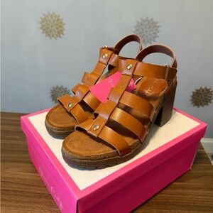 Brown‎ Chunky Heels/Shoes woman’s size 9 New with tags and box